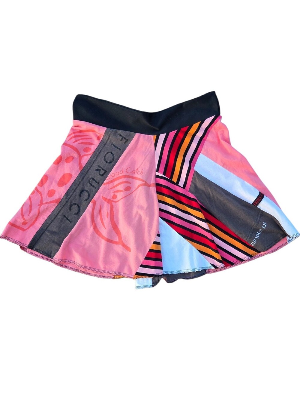 Fiorucci Patchwork Graphic Stretch Skirt Size M